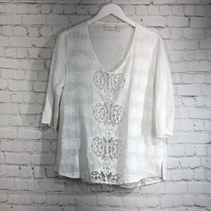 Chicos white top crochet